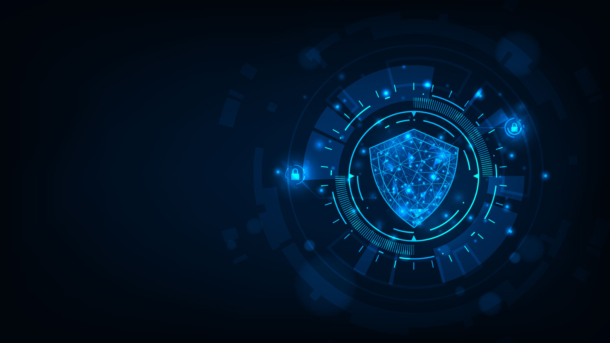 Digital cybersecurity shield protecting small business data from cyber attacks